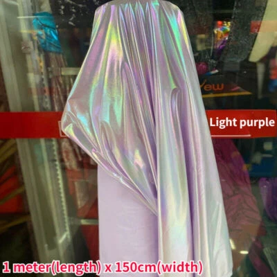 Spandex Stretch Laser Shiny Fabric Iridescent for Sport Yoga Clothes Costume Sew - Image 1 of 4