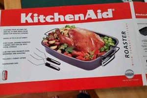 Neuer KitchenAid Bräter mit schwimmendem Gestell und Truthahnheber Neu Offener Karton - Bild 1 von 5