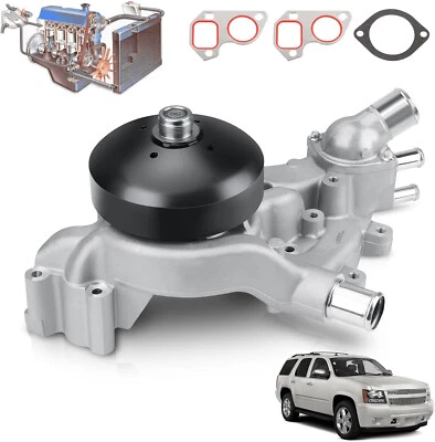 Aluminum Water Pump w/ Thermostat for 2007-2014 Cadillac Escalade 6.2L V8 AW6009 - Image 1 of 4