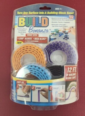 Build Bonanza Block Peel and Stick Tape Building For Mega Blocks 12 FT NEW - Image 1 of 4