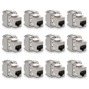 12 x prise clé blindée CAT6A avec boîtier métallique blindé pour câbles Ethernet - Photo 1/7