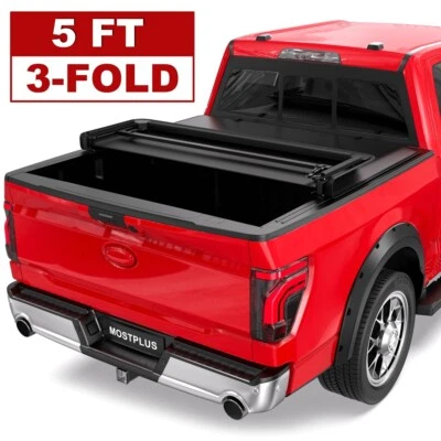 5FT Tri-Fold Soft Truck Bed Tonneau Cover For 2019-2026 Ford Ranger On Top Foto 1 de 4
