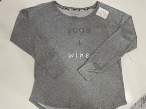 Danskin Para mujeres Yoga Vino Gris Mangas Largas Acogedora Camiseta Dormir Grande Informal Nueva - Imagen 1 de 6