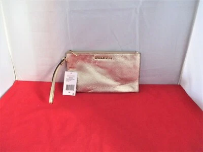 Bolso sin asas Michael Kors Bedford LG de cuero metálico con cremallera superior, muñeca dorado $98 #3461 Foto 1 de 4