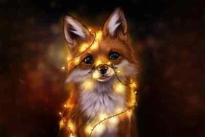 Cute Fox Wild Animals Oil Painting Design Wall Art Home Decor-POSTER ALL SIZES - Picture 1 of 6
