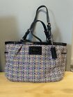 Coach Purse Authentic G1126-f17699 Tweed Multicolor Tote Pink Black  Patent Nwot
