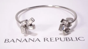 Banana Republic Women's Ice Princess Baguette Crystal Cuff Bracelet NWT 45 - Picture 1 of 18