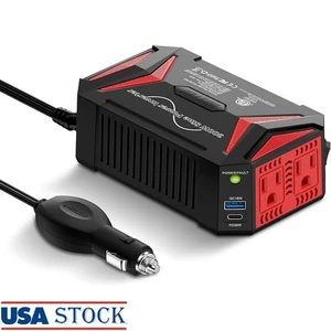 300W Wechselrichter Reiner Sinus KFZ Ladegerät USB PD QC Fast Charge - Bild 1 von 10