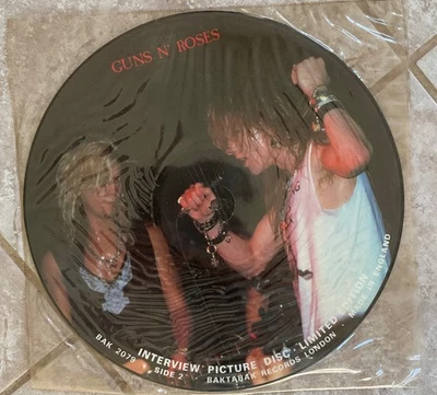 Guns N Roses Interview Picture Disc Ltd Ed. Baktabak Records BAK-2079 London Foto 1 de 4