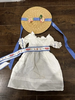Felicity’s Traje de Verano Pleasant Co American Girl Felicity Sombrero Cinta Conjunto de Vestido Foto 1 de 4