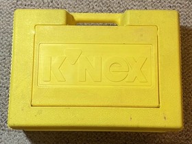 Lot Vintage K'NEX Yellow Box Hard KNEX Carrying Case  filled with pieces parts
