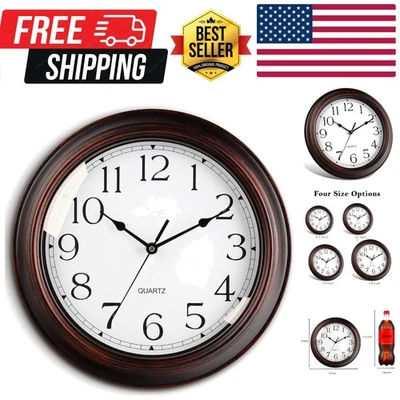 Elegant 10-Inch Analog Wall Clock - Silent Movement, Vintage Style for All Rooms - Image 1 of 4