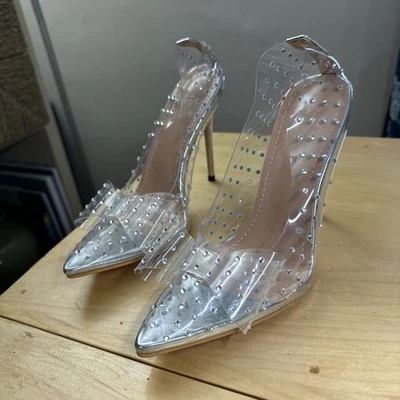 Zapatos de plástico transparente sin marca pajarita talla 9 Foto 1 de 4