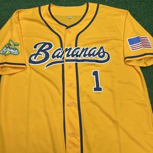 Savannah Bananas Baseball Jersey #1 Yellow Adult Size XL Double Sided - Picture 1 of 9