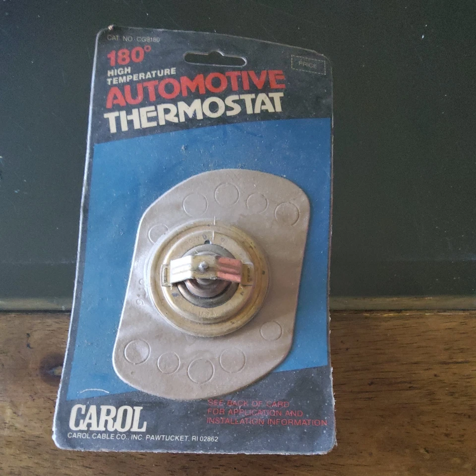 Termostato automotriz vintage Carol Cable CG9180 CG9180 180 grados con junta NOS Foto 1 de 2
