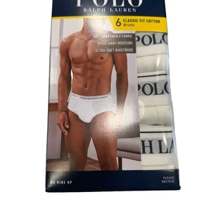 Polo Ralph Lauren Herren Classic Cotton Slips 6 Paar Pack Größe Medium Weiß - Bild 1 von 4