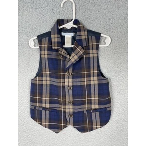 Janie And Jack Boys Size 4 Plaid Vest Holiday Formal - Picture 1 of 9