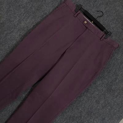 Pantalones de golf Peter Millar para hombre 38x32 ciruela púrpura algodón pima frente plano Foto 1 de 4