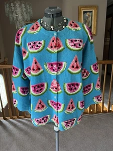 VTG Design Options L Philip Jane Watermelon Sweater Cardigan - Picture 1 of 7