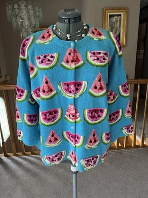 VTG Design Options L Philip Jane Watermelon Sweater Cardigan - Image 1 of 4