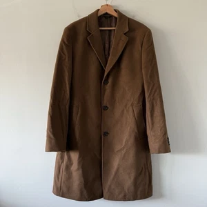 Lauren Ralph Lauren Wool Cashmere Overcoat Mens 40R Trench Coat Jacket Preppy - Picture 1 of 17