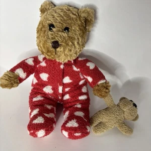 Galerie Teddy Bear Holding Bear Heart PJs Toy 8" Plush Stuffed Animal Toy Cute - Picture 1 of 9