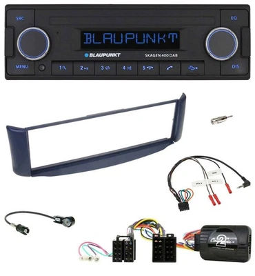 Blaupunkt DAB USB Bluetooth Lenkrad Autoradio für Smart ForTwo 2004-2007 blau - Bild 1 von 4
