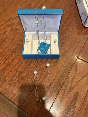 "Juego de collar y pendientes de perlas con clip JOIA De Mallorca 14 mm 36"" nuevo en caja" Foto 1 de 2