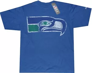 Seattle Seahawks Reebok Throwback Pro Style Oversized Blue T Shirt SMALL New tag - Picture 1 of 3