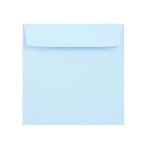 155 x 155 sobres cuadrados azul pálido | exfoliación/sello | solapa recta 120gsm - Imagen 1 de 3