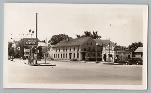 Foto de almuerzo Owatonna Minnesota Oak-Main Street Red Crown Gas Coke Fred's años 30 - Imagen 1 de 4