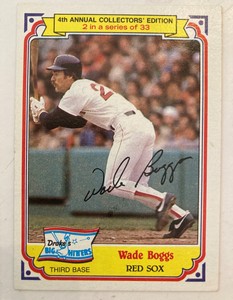 1984 Topps Drake's Big Hitters Wade Boggs Baseball Card #2 NM-MT FREE SHIPPING