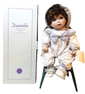 1992 Virginia Turner Porzellanpuppe Danielle große blaue Augen 17 Zoll & 2,4 Pfund - Bild 1 von 11