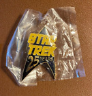 1991 Star Trek 25 Year RARE Black Enamel Lapel Pin Sealed In Original Packaging