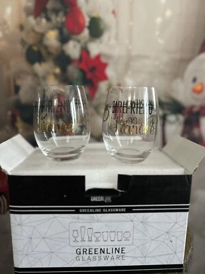 SET OF GLASSES ANNOUSING ENGAGEMENT X 2 GLASSES BOXED. NEW. PERFECT  RRP: £25.00 - Image 1 of 4