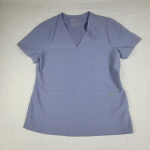 Figs Casma Three Pocket Scrub Top Women's Sz Large Blue - Picture 1 of 7