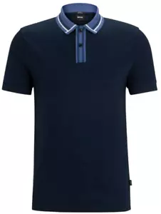 Polo Hugo Boss Phillipson 36 ajustado en azul oscuro 50513366. H6 - Imagen 1 de 4
