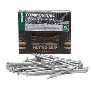 Huttig Grip 16d Framing Common Nail 3-1/2 in HGN16OGC1 Galvanized 1 lb 47 Nails - Picture 1 of 6