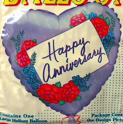 "Happy Anniversary" Large Heart Shaped Mylar Balloon Party - Image 1 of 3