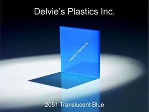 5 Sheets 1/4" 2051 Translucent Blue Cell Cast Acrylic Sheet 12" x 12" - Picture 1 of 1