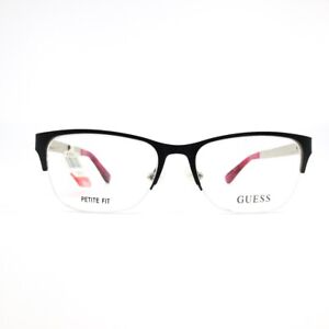 Guess Eyeglasses Frames GU2627 002 Black pink Square half Rim 51-16-135