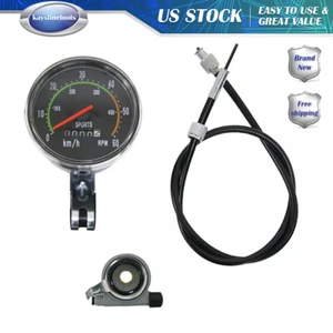 Vintage Style Bicycle Bike Speedometer Analog Mechanical Odometer With Hardware - Picture 1 of 13