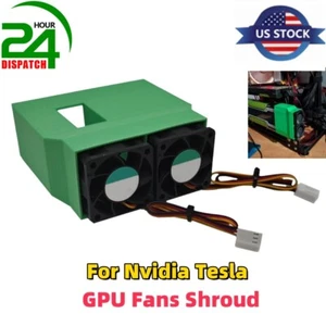 For Nvidia Tesla GPU Fans Shroud Kit K80 K40 V100S Accelerator Card AI - Afbeelding 1 van 6