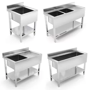 Stainless Steel Sink 24-51 in Restaurant Kitchen Prep Commercial Hand Basin - Picture 1 of 93