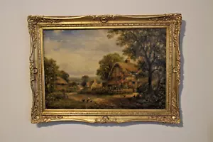 Daniel Sherrin oil on canvas, landscape signed Frame fully Restored frame - Picture 1 of 7