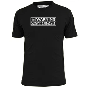 Mens Warning Grumpy Old Git T Shirt Fathers Day - Picture 1 of 2