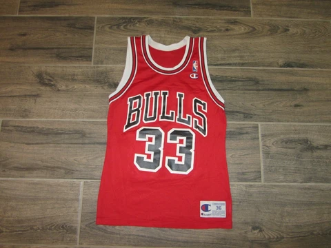 Vintage Scottie Pippen Chicago Bulls NBA Basketball Jersey Champion #33 36 Retro Cover