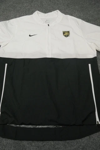 Nike Jacket Mens Medium White Black Army Black Knights Half Zip Lightweight Men Cover