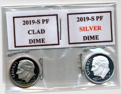 2019-S PROOF SILVER & CLAD ROOSEVELT DIMES (2 COINS) Cover