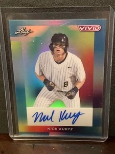 Tarjeta automática de béisbol Nick Kurtz 2023 Leaf Vivid 1/1 Wake Forest - Imagen 1 de 2